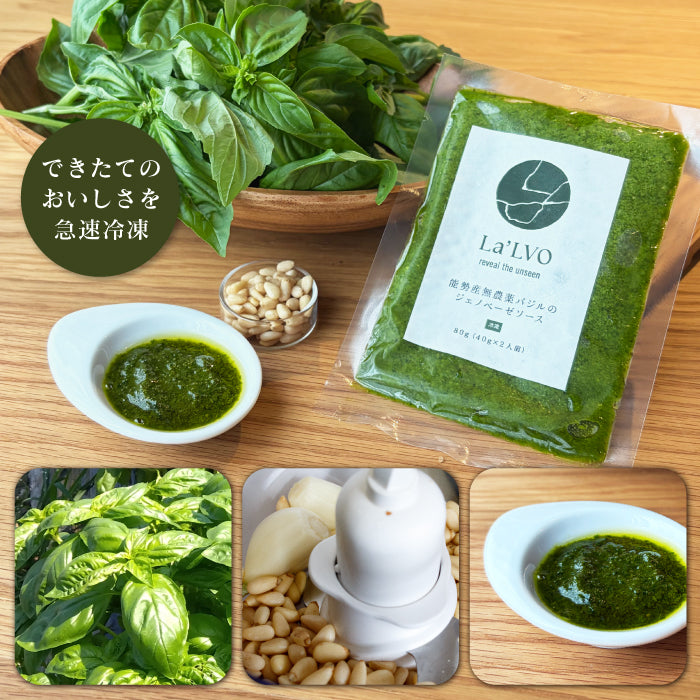 自社農園無農薬バジルの ジェノベーゼソース【冷凍】